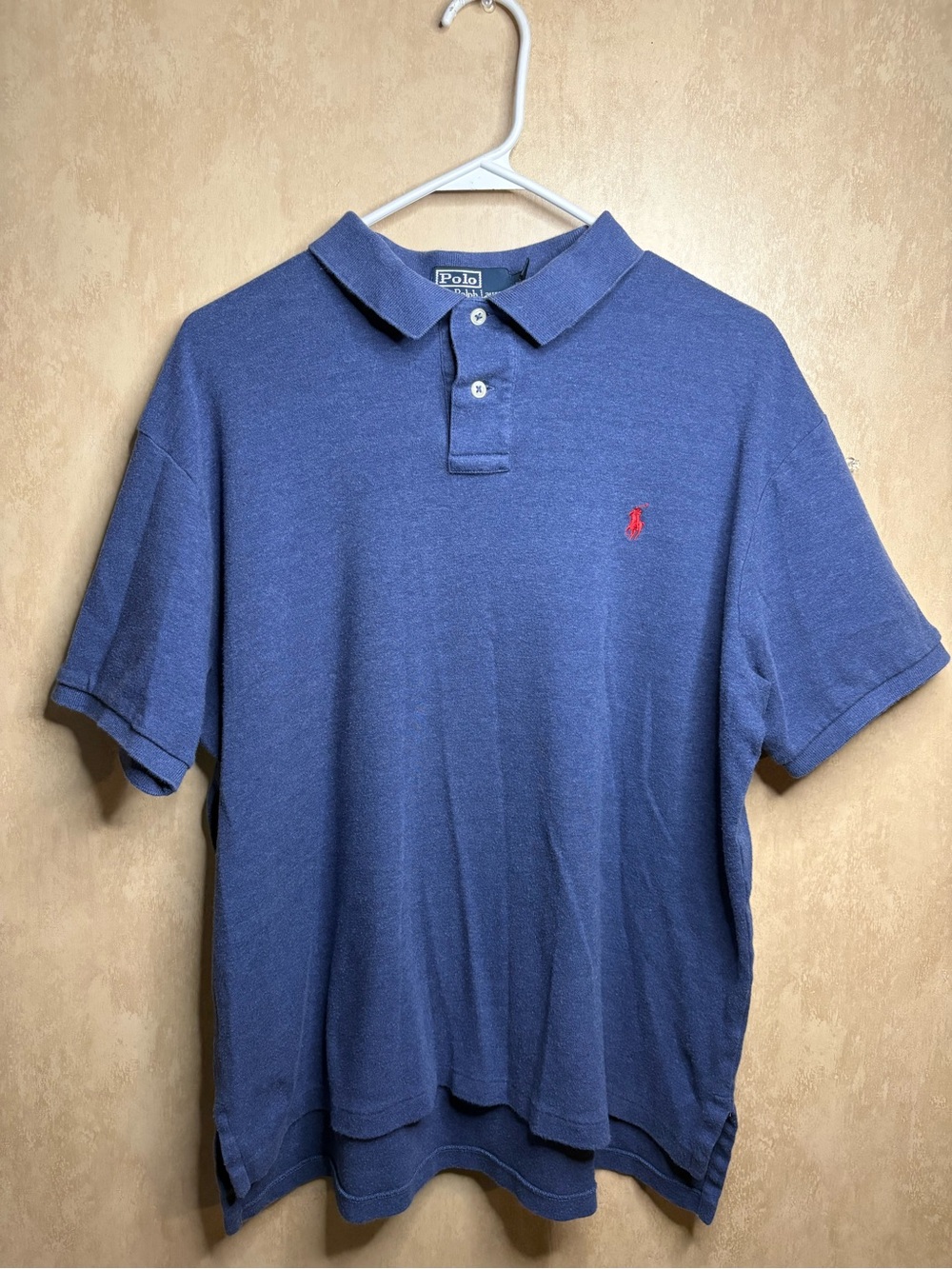 Ralph Lauren Blue Polo Shirt with Red Pony Embroidery